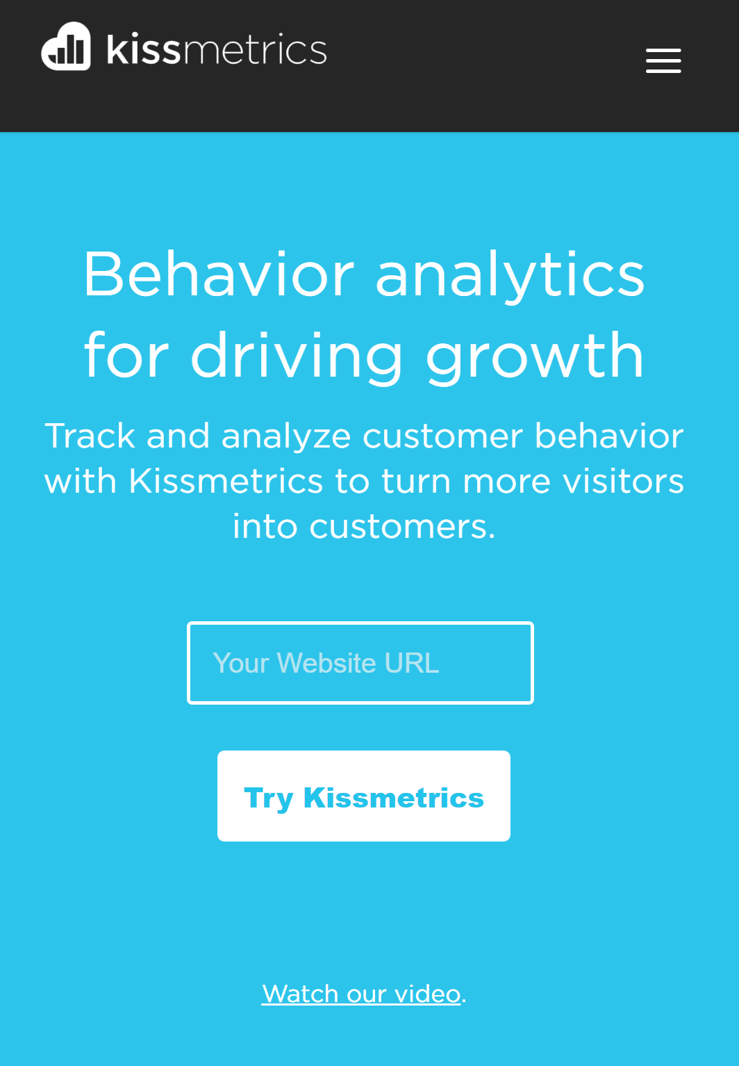 mobile-first voorbeeld: KissMetrics